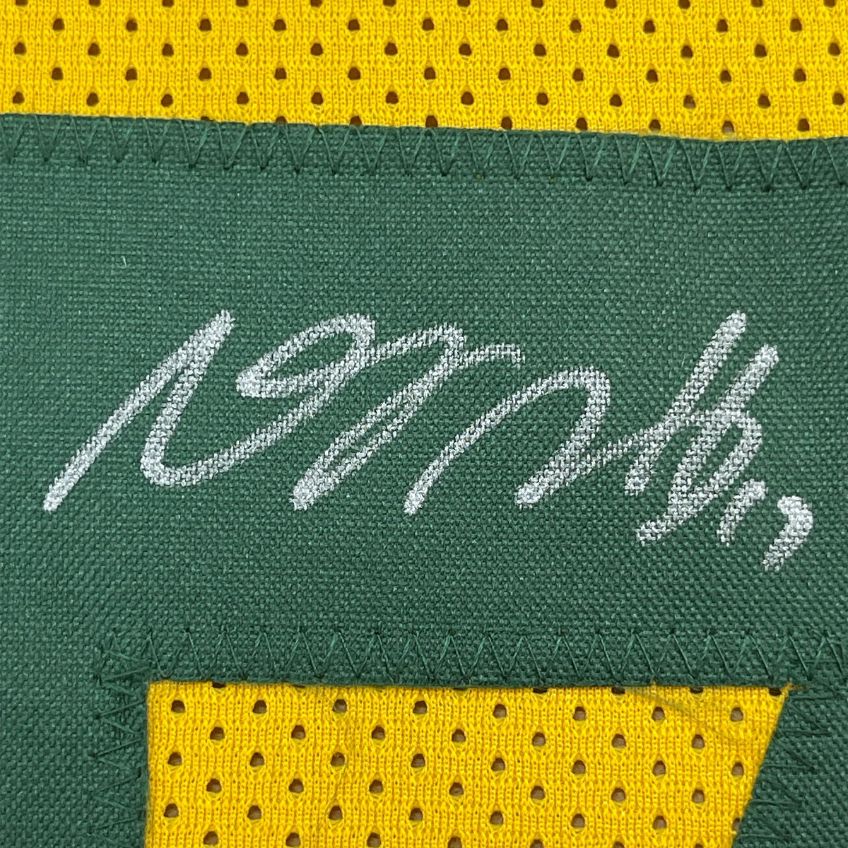 Framed Autographed/Signed Davante Adams 35x39 Green Bay Packers Yellow Football Jersey JSA COA