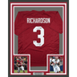 Framed Autographed/Signed Trent Richardson 35x39 Roll Tide Alabama Red College Football Jersey Beckett BAS COA