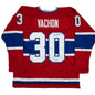Autographed/Signed Rogie Vachon Montreal Red Hockey Jersey Beckett BAS COA