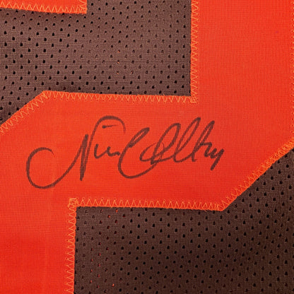 Autographed/Signed Nick Chubb Cleveland Color Rush Football Jersey Beckett BAS COA