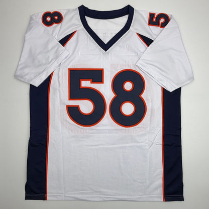 Autographed/Signed Von Miller Denver White Football Jersey Beckett BAS COA