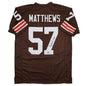 Autographed/Signed Clay Matthews Jr Cleveland Brown Football Jersey Beckett BAS COA