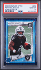 Graded 2025 Panini Donruss Optic Ashton Jeanty #202 Purple Shock Rookie RC Football Card PSA 10 Gem Mint