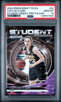 Graded 2024 Panini Prizm Draft Picks Caitlin Clark #22 Student Orientation Purple Pulsar /55 Rookie RC Basketball Card PSA 10 Gem Mint
