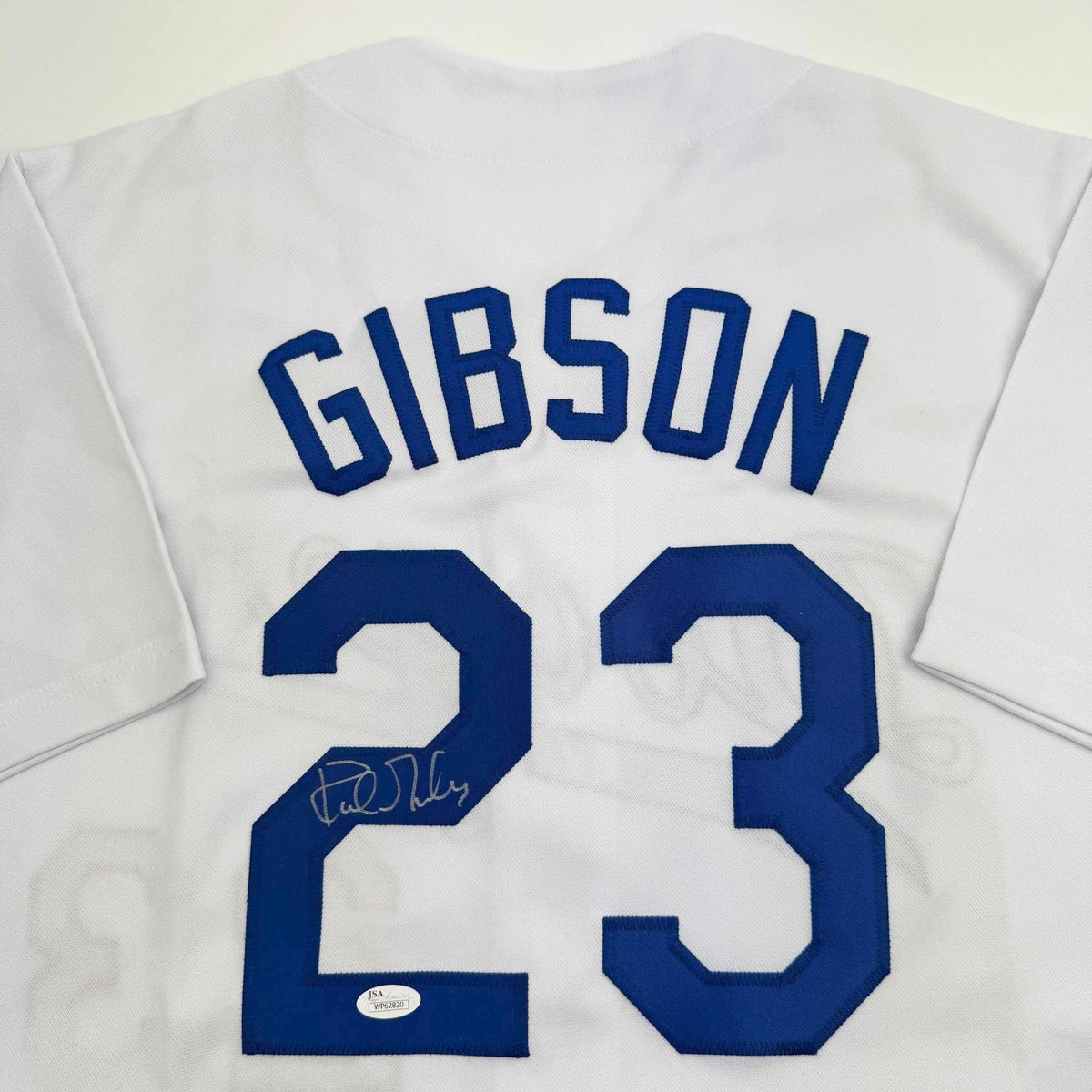 Autographed/Signed Kirk Gibson Los Angeles LA White Baseball Jersey JSA COA