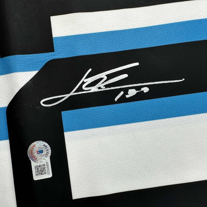Autographed/Signed Lionel Leo Messi Argentina Blue Soccer Jersey Beckett BAS COA
