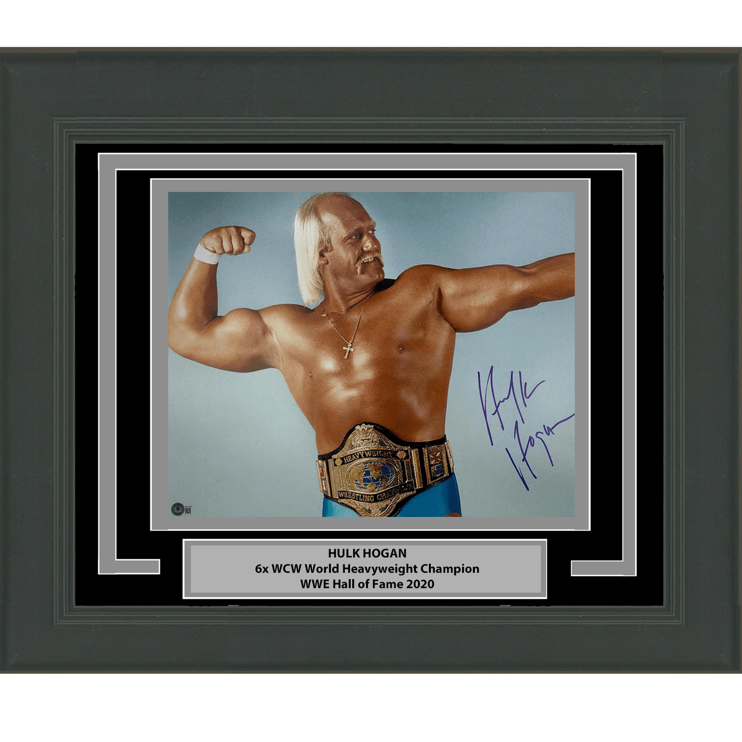 Framed Autographed/Signed Hulk Hogan 16x20 WWE WWF Hulkamania Wrestling Photo Beckett BAS COA #7
