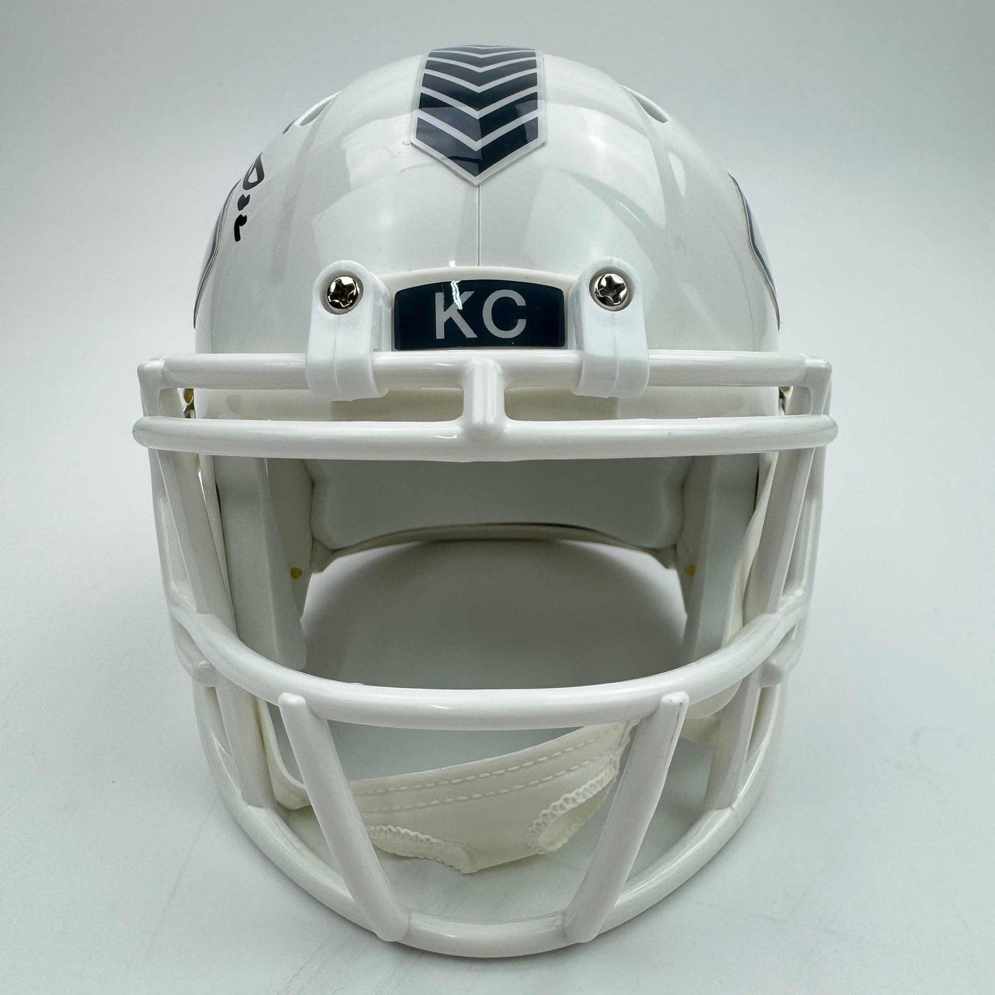 Autographed/Signed Trent McDuffie Kansas City Chiefs White Salute to Service Mini Football Helmet Beckett BAS COA