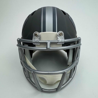 Autographed/Signed James Cook Buffalo Bills Slate Mini Football Helmet JSA COA