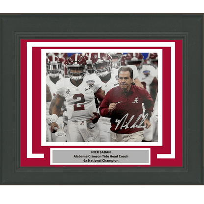 Framed Autographed/Signed Nick Saban Alabama Crimson Tide 8x10 College Football Photo JSA COA #4
