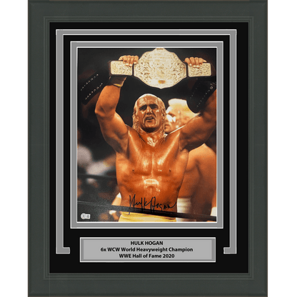 Framed Autographed/Signed Hulk Hogan 16x20 WWE Wrestling Photo Beckett BAS COA #3