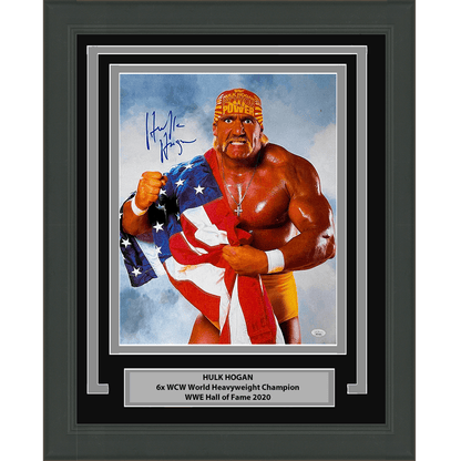 Framed Autographed/Signed Hulk Hogan 16x20 WWE Wrestling Photo JSA COA #1
