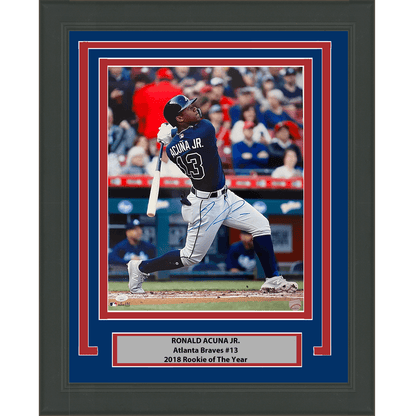 Framed Autographed/Signed Ronald Acuna Jr. Atlanta Braves 16x20 Baseball Photo JSA COA #1