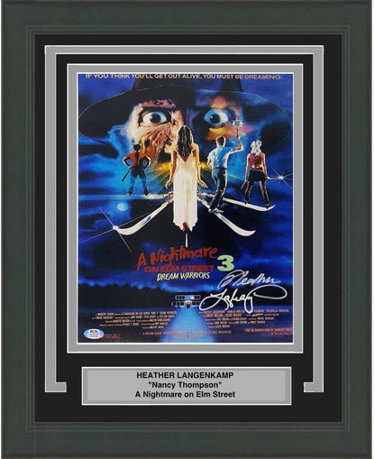 Framed Autographed/Signed Heather Langenkamp A Nightmare on Elm Street 3 11x14 Movie Poster Photo PSA/DNA COA