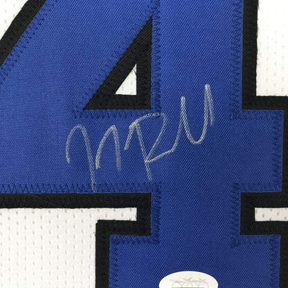 Framed Autographed/Signed JJ J.J. Redick 35x39 Duke White College Basketball Jersey JSA COA