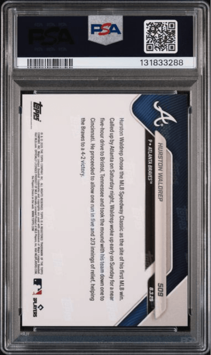 Graded 2025 Topps Now Hurston Waldrep #509 Rookie RC Baseball Card PSA 10 Gem Mint