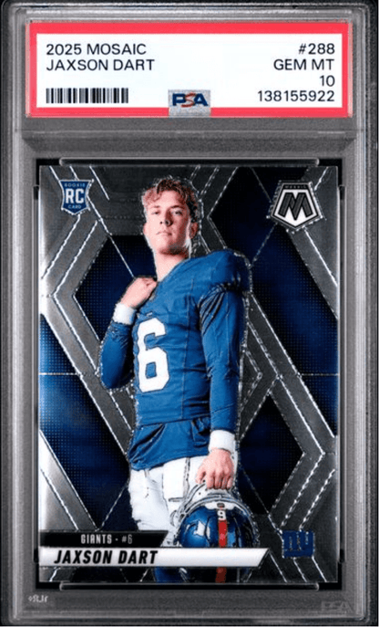 Graded 2025 Panini Mosaic Jaxson Dart #288 Rookie RC Football Card PSA 10 Gem Mint