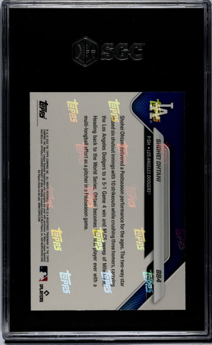 Graded 2025 Topps Now Shohei Ohtani #884 Baseball Card SGC 9 Mint
