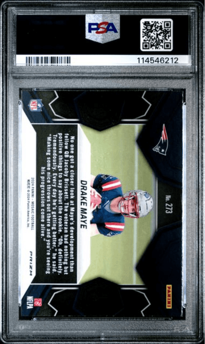 Graded 2024 Panini Mosaic Drake Maye #273 Mosaic Rookie RC Football Card PSA 10 Gem Mint