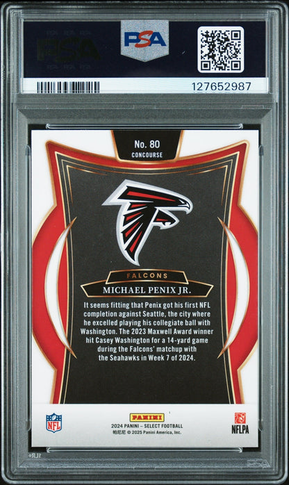 Graded 2024 Panini Select Michael Penix Jr. #80 Rookie RC Football Card PSA 10 Gem Mint