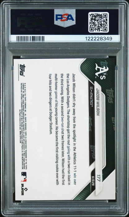 Graded 2025 Topps Now Jacob Wilson #177 Gold /50 Rookie RC Baseball Card PSA 10 Gem Mint