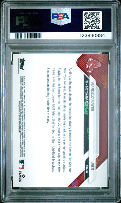 Graded 2025 Topps Now Marcelo Mayer #266 Rookie RC Baseball Card PSA 10 Gem Mint