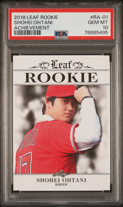 Graded 2018 Leaf Rookie Shohei Ohtani #RA01 Achievement Rookie RC Baseball Card PSA 10 Gem Mint