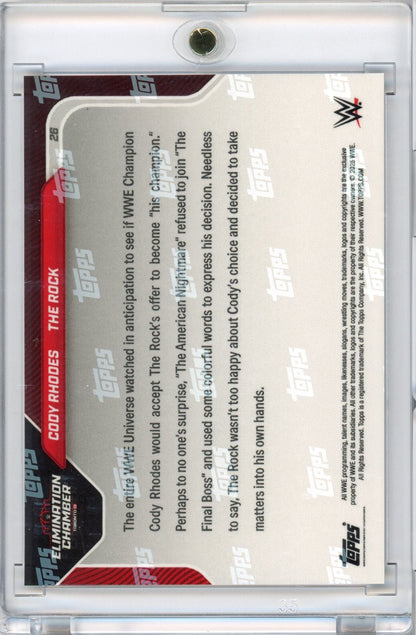 2025 Topps Now WWE Cody Rhodes/The Rock #26 Black /10 No Deal! Wrestling Card