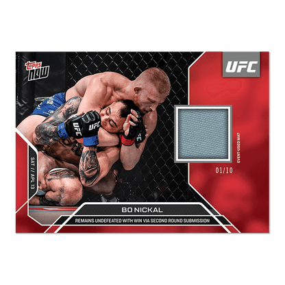 2024 Topps Now Bo Nickal #3B #/10 Fight Mat Relic UFC MMA Card