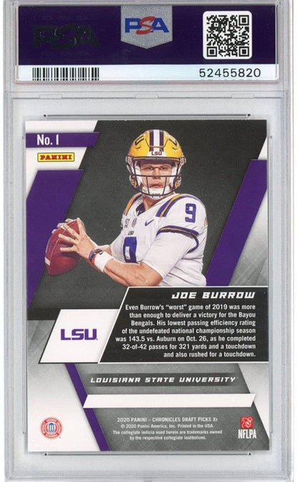 Graded 2020 Panini Chronicles Draft Picks Joe Burrow #1 XR Rookie RC Football Card PSA 10 Gem Mint