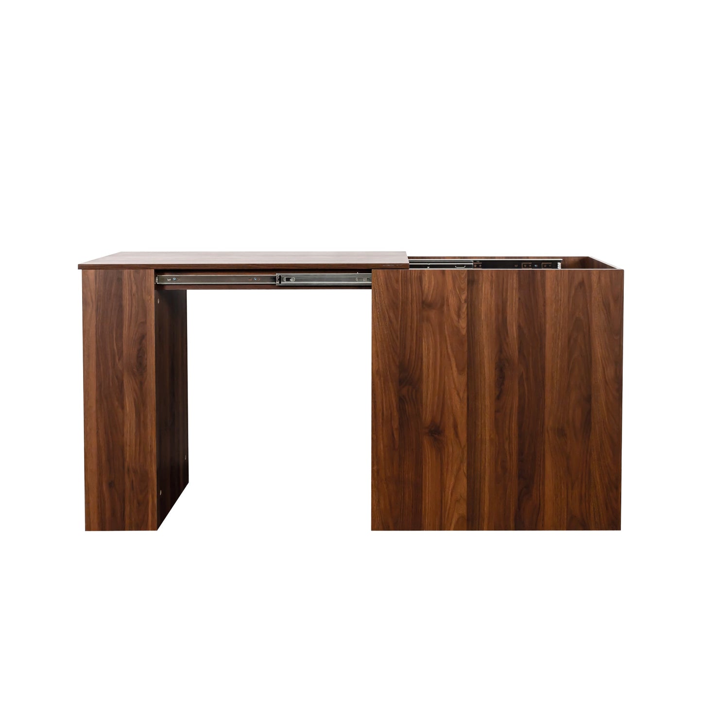 Computer Desk with Drawers, Modern Corner Home Office Storage with Extendable Table