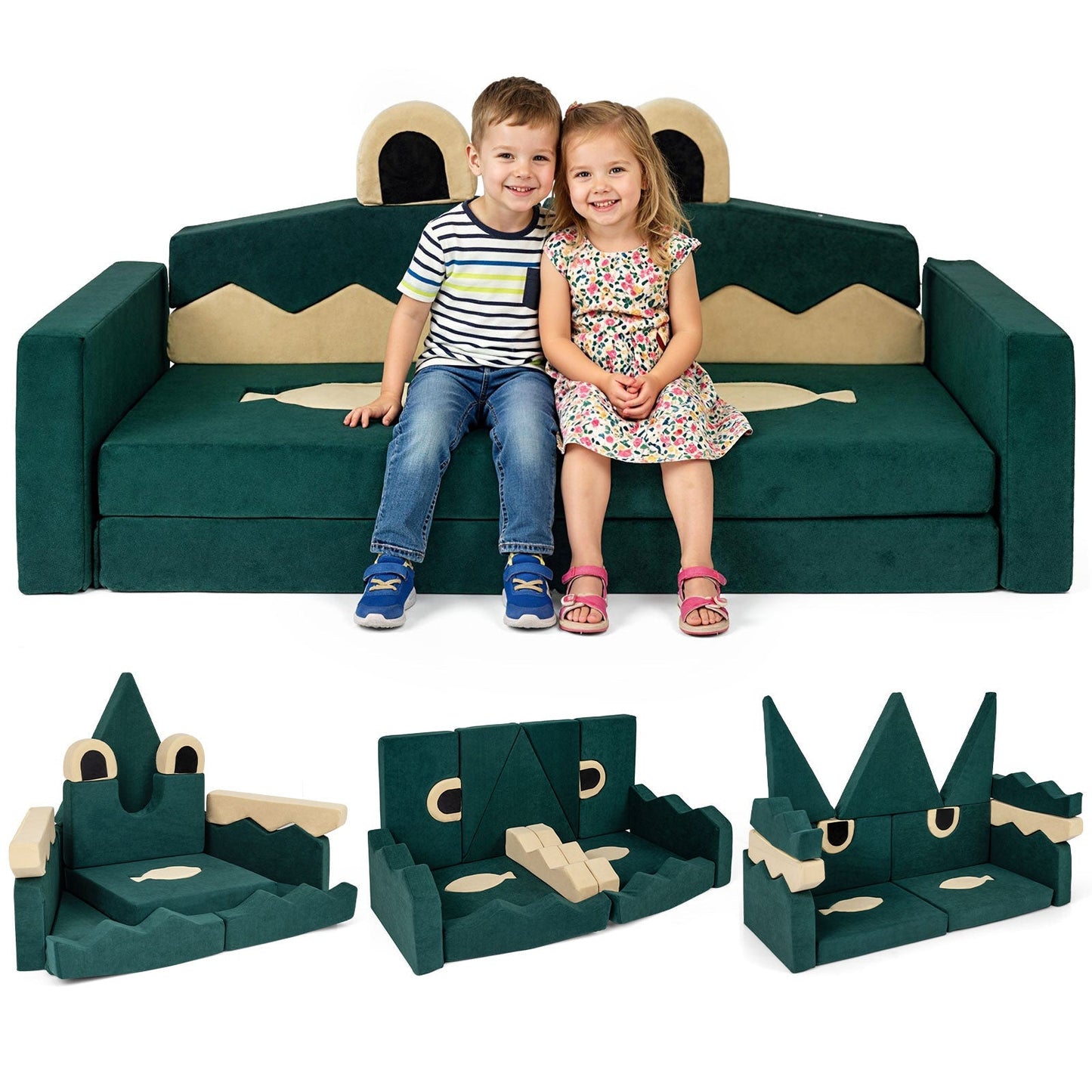 17 Pieces Modular Kids Play Couch for Inspiring Creativity