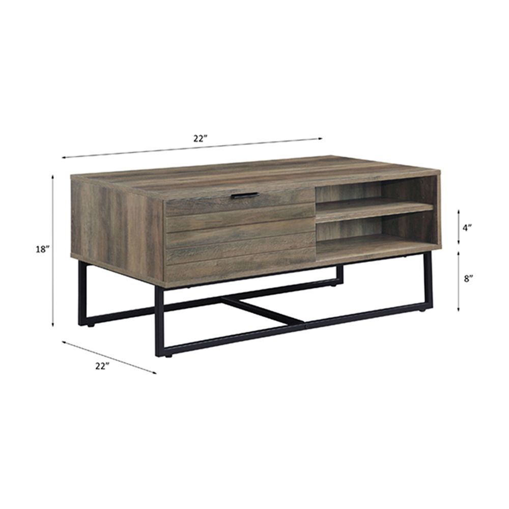 Homare - Coffee Table - Rustic Oak & Black