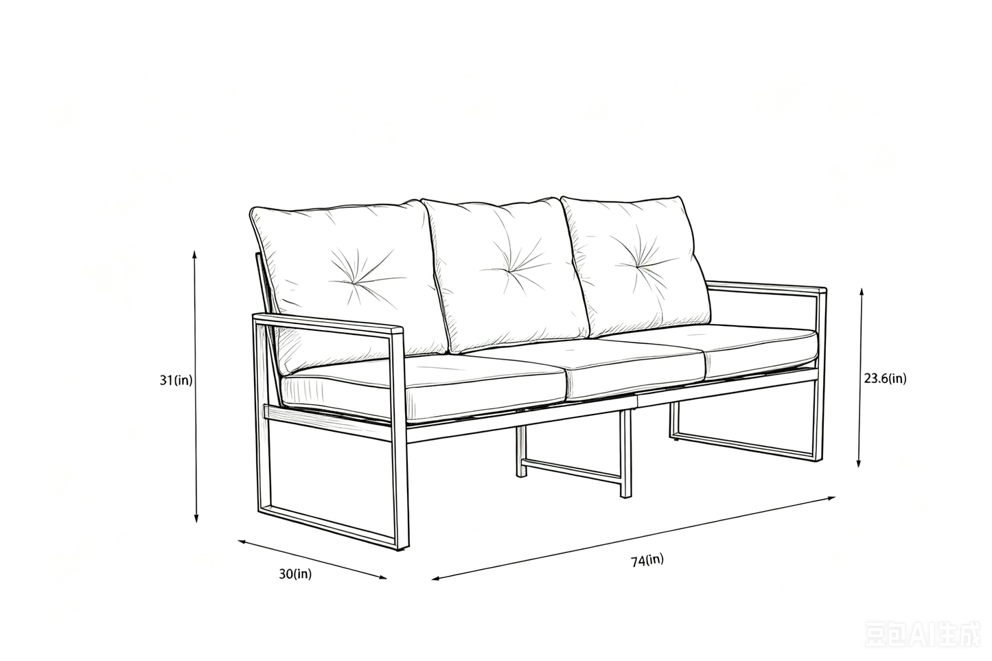 Oversized Steel Outdoor Conversation Set