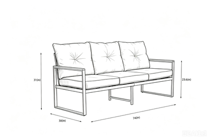 Oversized Steel Outdoor Conversation Set