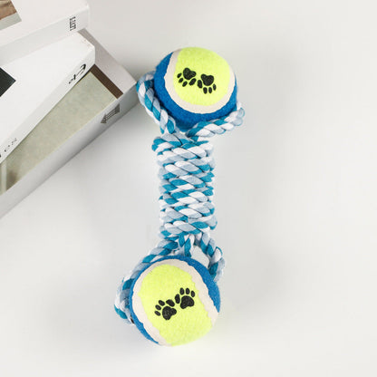 Large And Medium Puppy Relieving Stuffy Bite-resistant Molar With Tennis Cotton String
