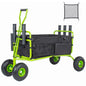 Fishing Cart Beach Cart Collapsible Wagon with 9.85'' All-Terrain Wheels