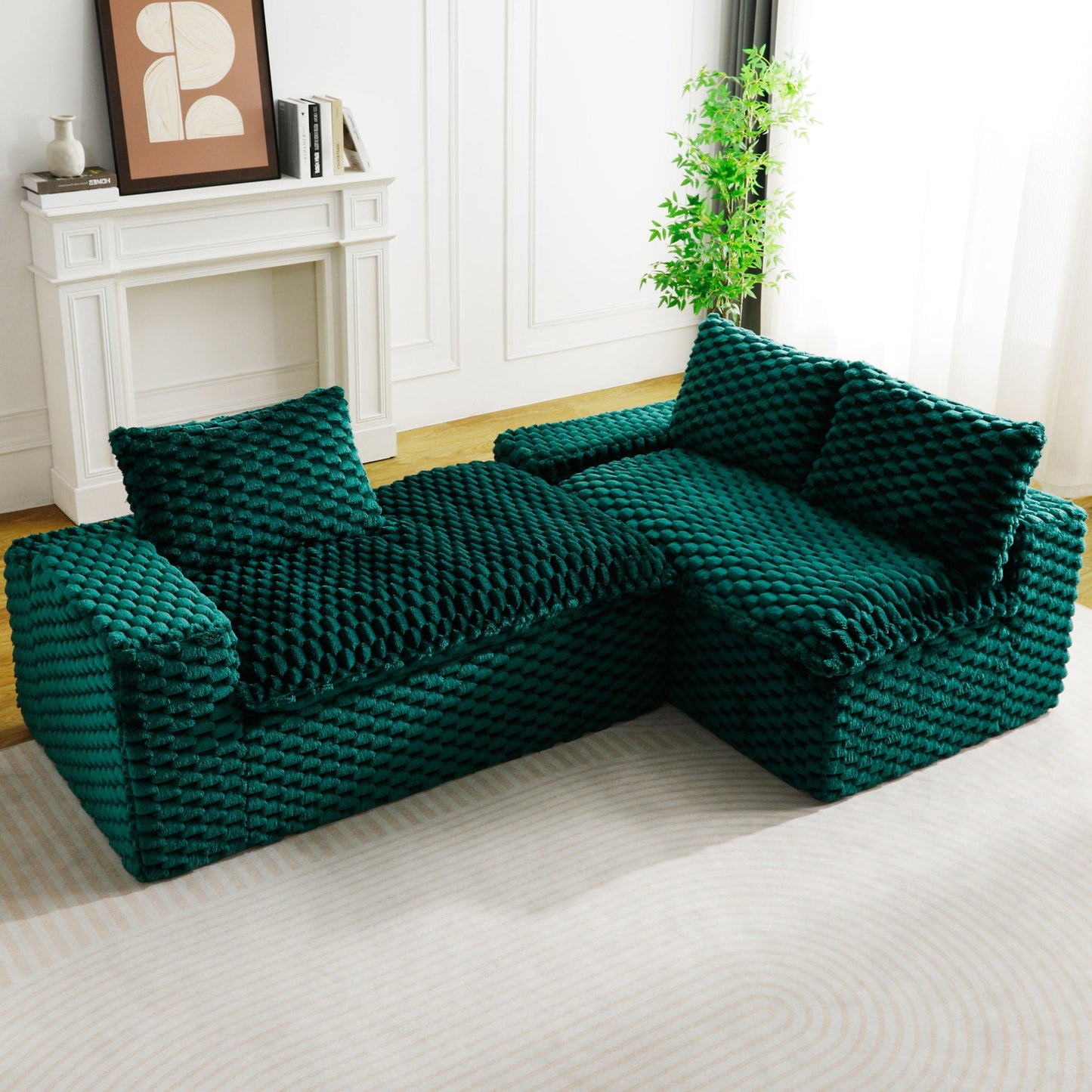 Modular Sofa, Convertible Twin Seat With Chaise Lounge
