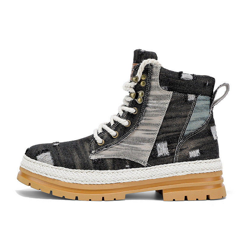 Men's High-top Boots Autumn Denim