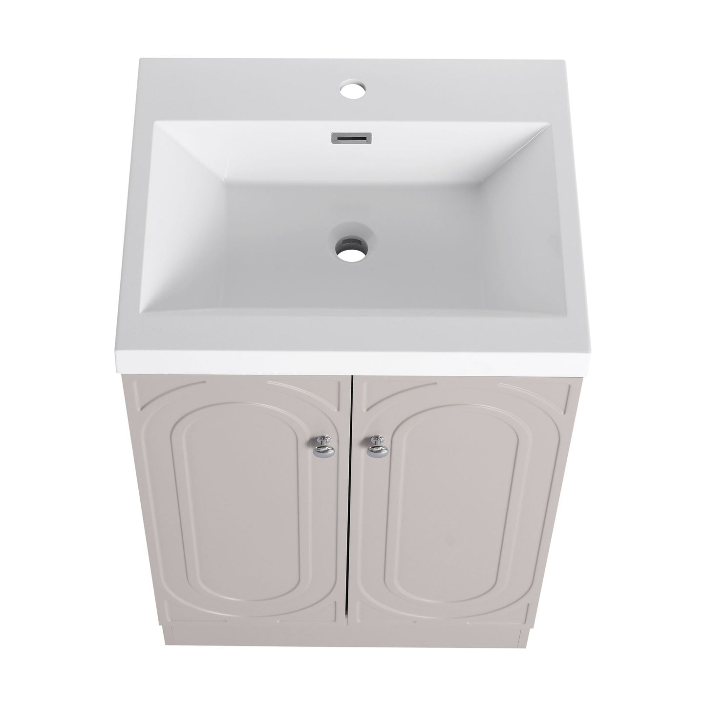 Contemporary Freestanding Bathroom Vanity With Resin Sink & Soft-Close Cabinet Doors
