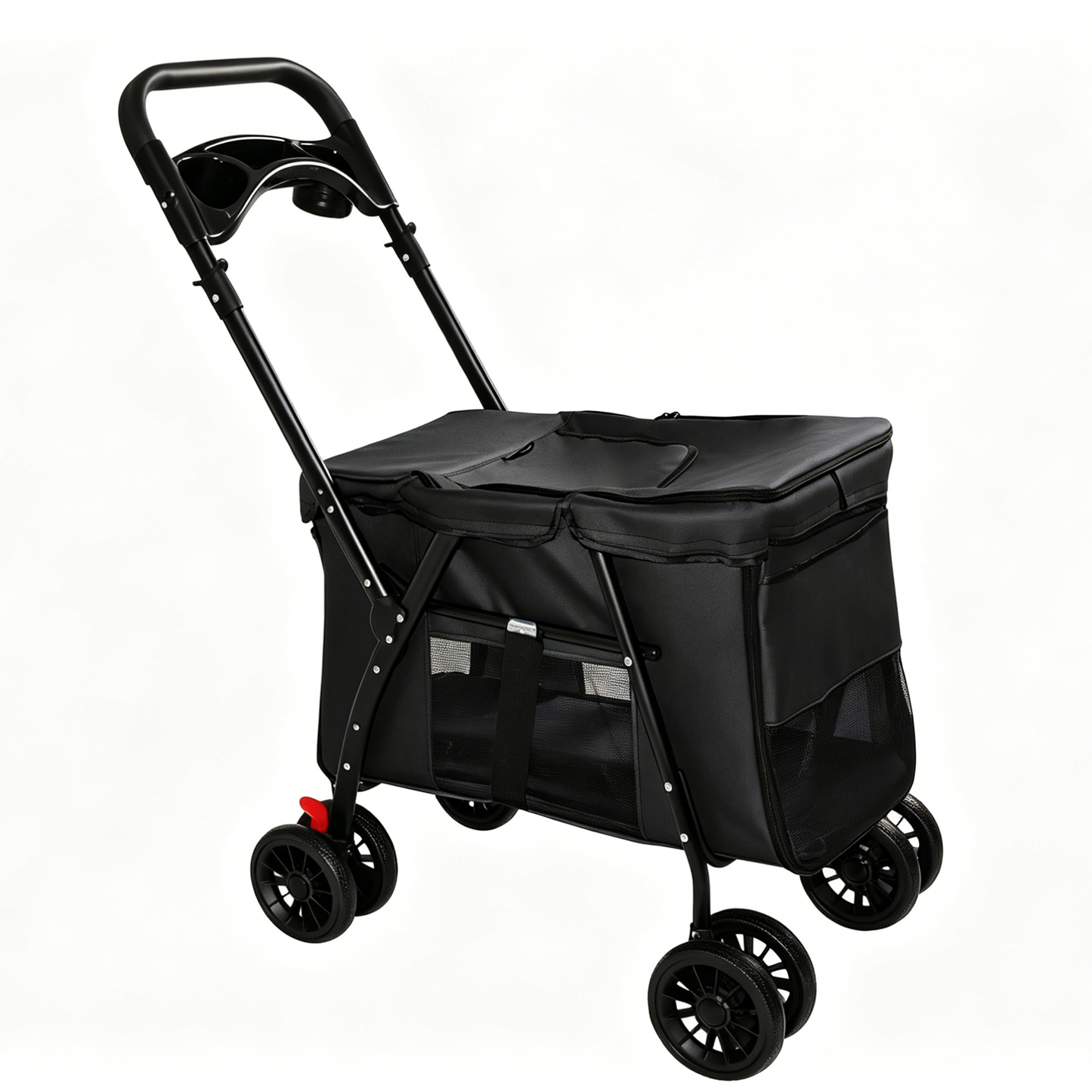 Pet Stroller Foldable 4-Wheel Design with Breathable Mesh