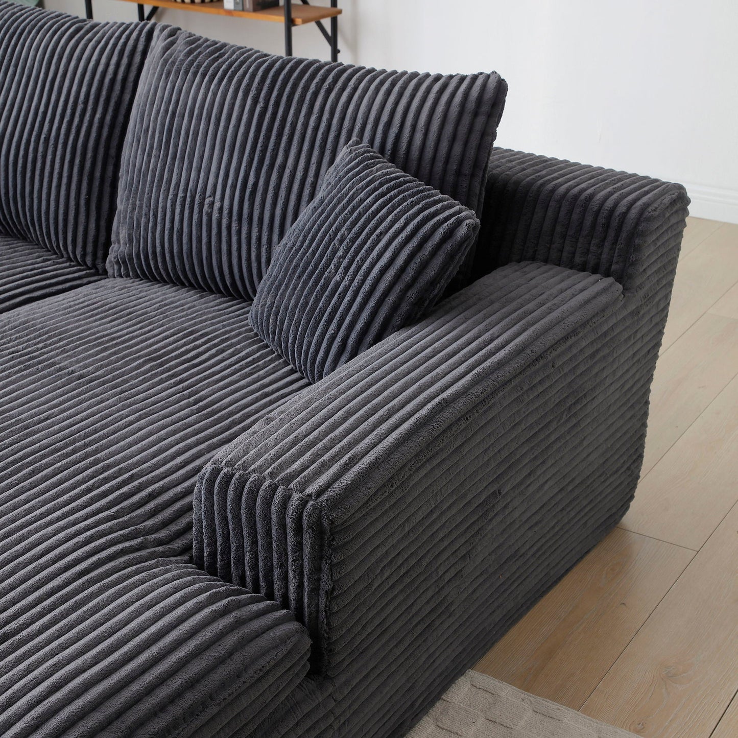 Oversized Upholstered Chaise Lounge Chair Sleeper Couch - Gray