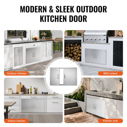 BBQ Access Door, 36W x 21H Inch Stainless Steel Outdoor Kitchen Door
