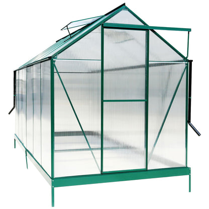 Polycarbonate house, Heavy Duty Outdoor Aluminum Walk-In House Kit With Rain Gutter, Vent And Door For Backyard Garden