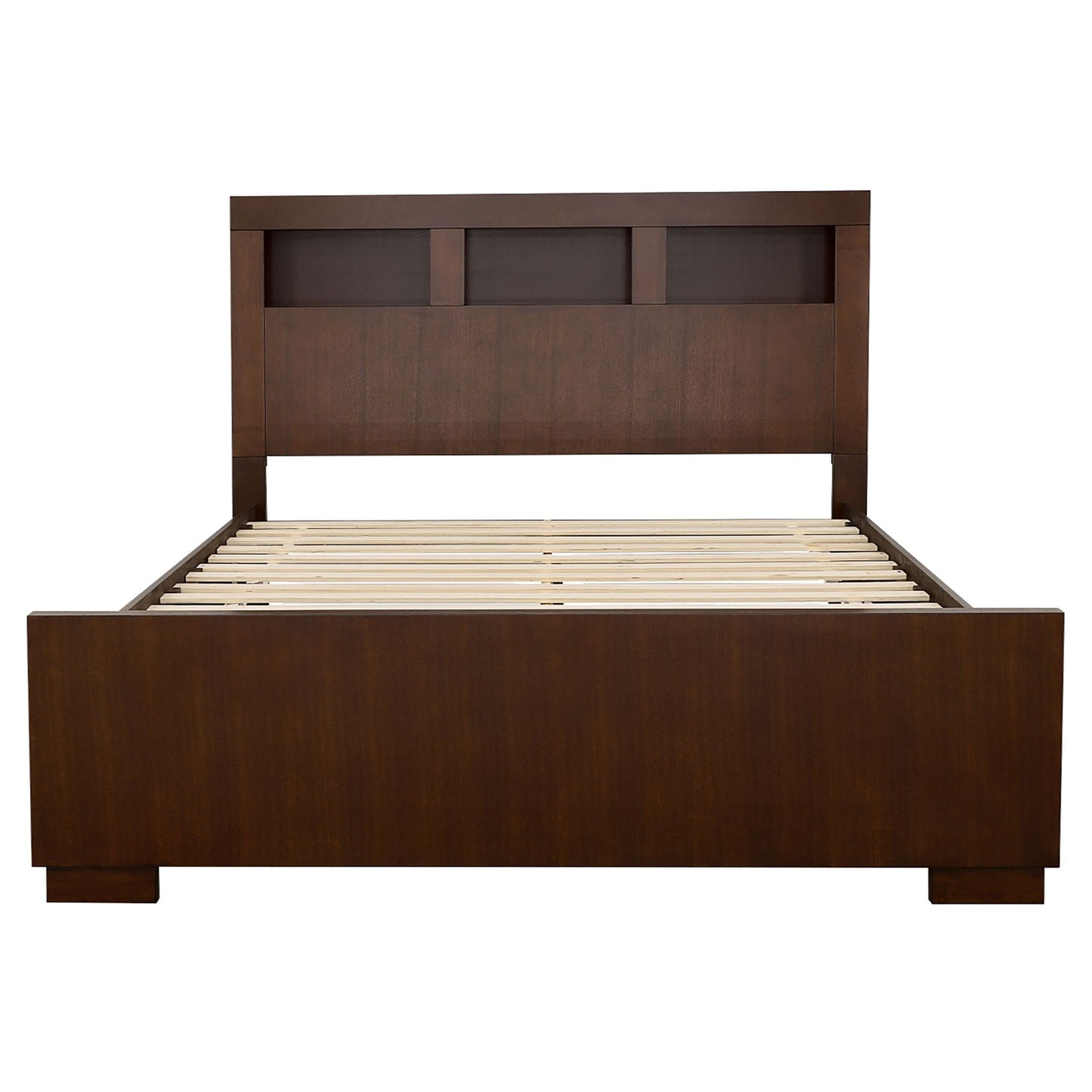 Ardino - California King Bed With Bookcase Headboard - Cappuccino