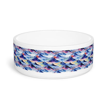 Endless Watercolor Mountain Waves - Pet Bowl