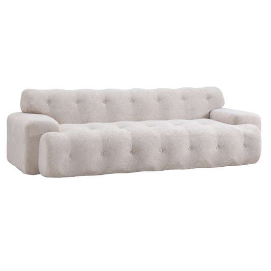 88 in. Cloud 3 Seater Chenille Sofa with Button Tufted Upholstered Couch