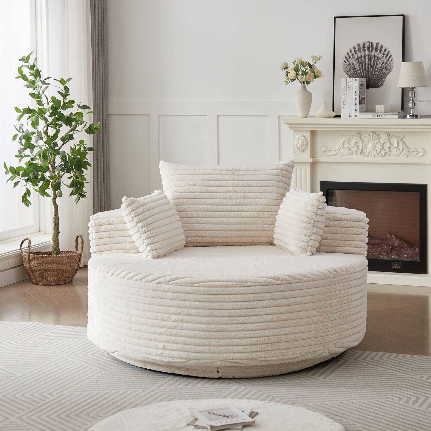 Swivel Chair With 360° Rotation For Living Room