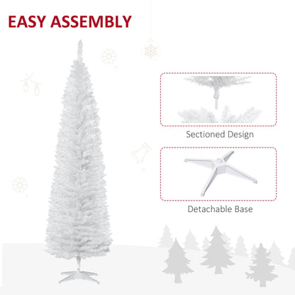 HOMCOM 7' Artificial Pencil Christmas Tree