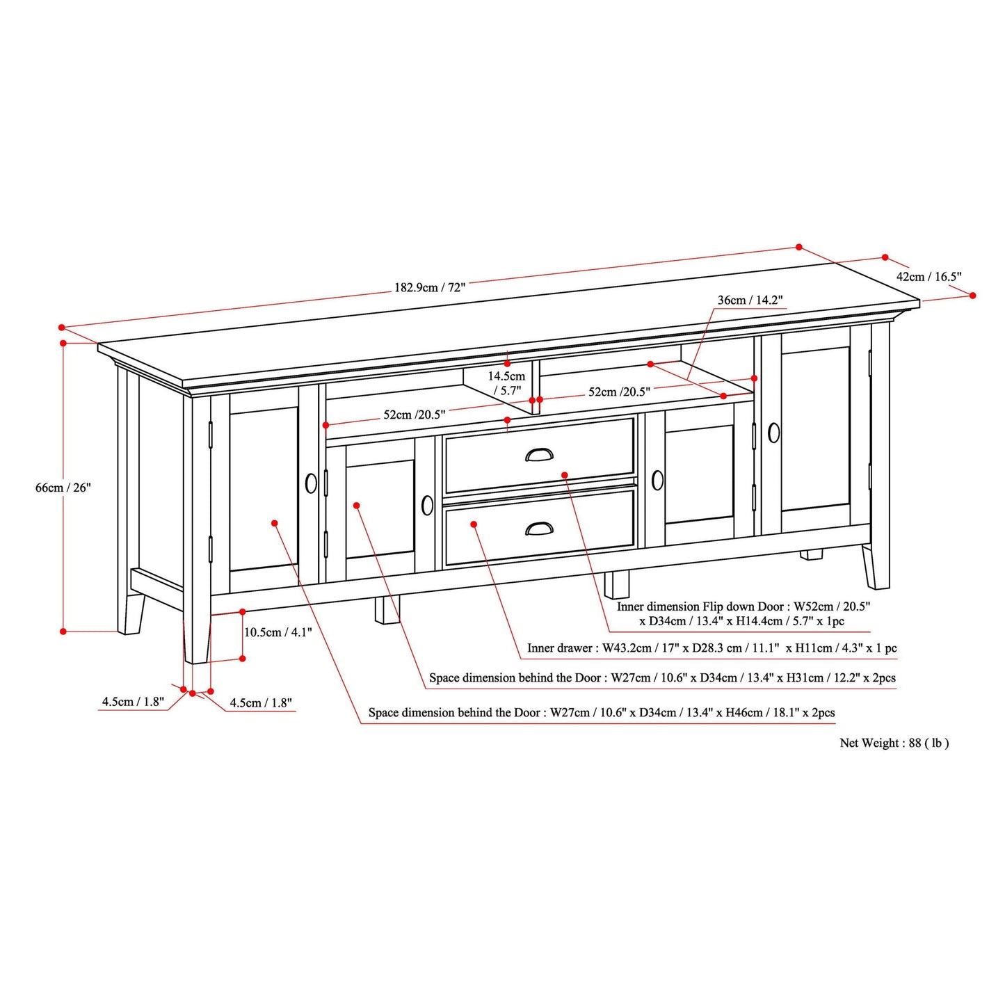 Redmond - Handcrafted TV Media Stand